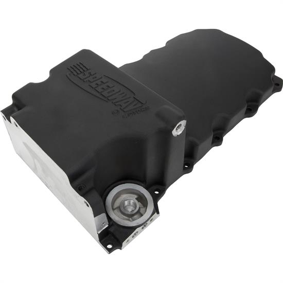 LS Swap RetroFit Oil Pan, Aluminum, Black, Rear Sump