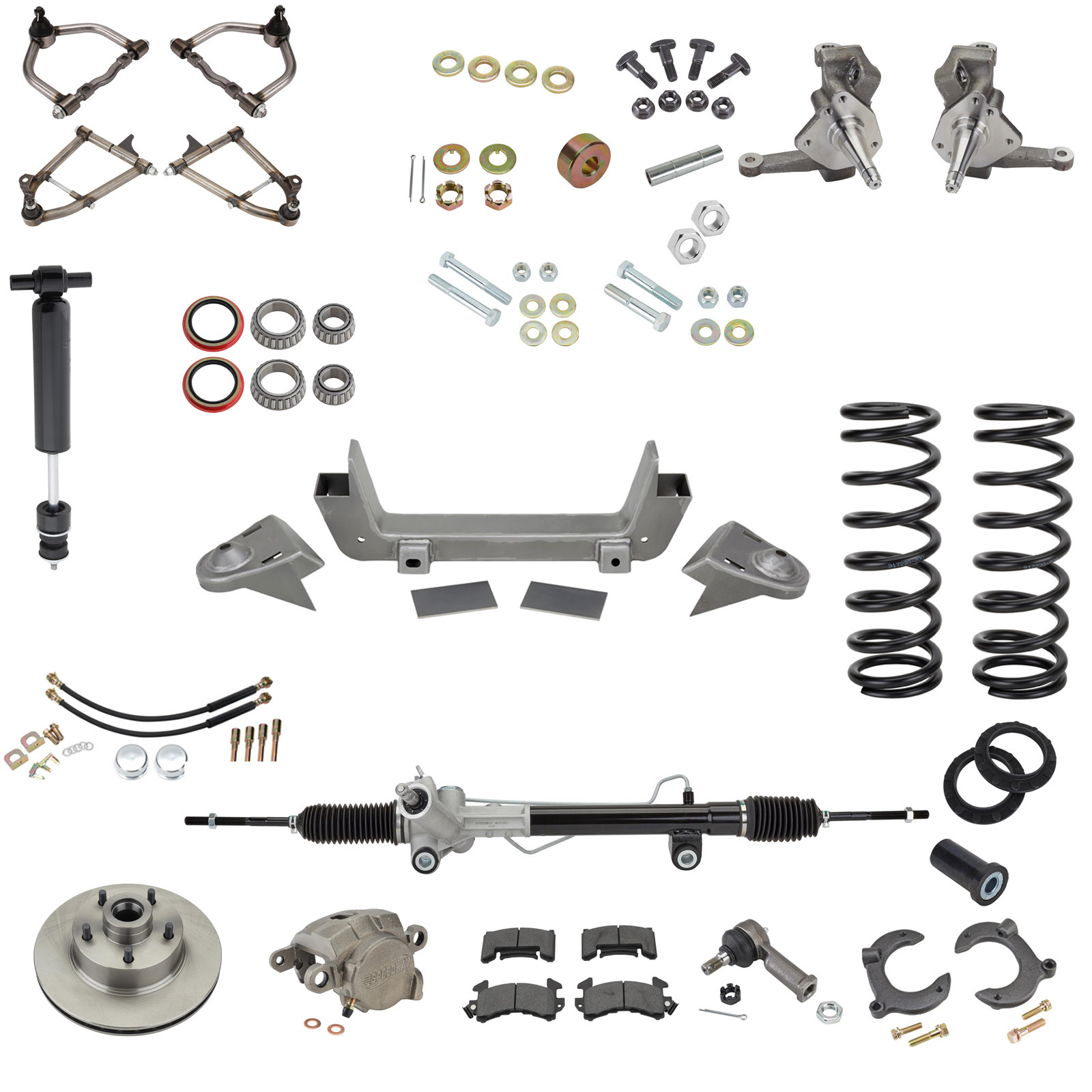 ロッド ATTENDER II 1.5 5.3 37–48 Chevy Weld-In Mustang II Tubular Arms Front Suspension Kit