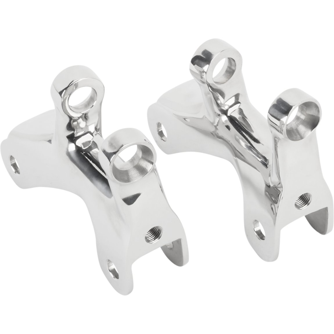 Polished Stainless Steel 4-Bar Batwing Brackets w/ Mounts, Pair