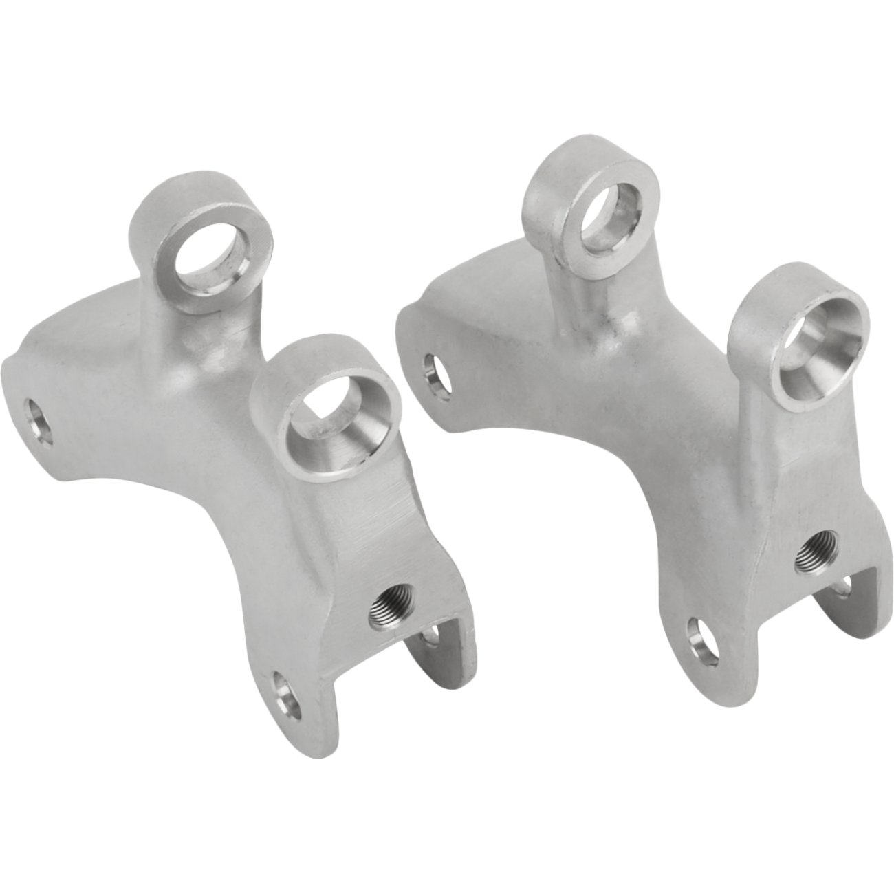 Speedway Plain Stainless Steel 4-Bar Batwing Brackets w/ Mounts, Pair