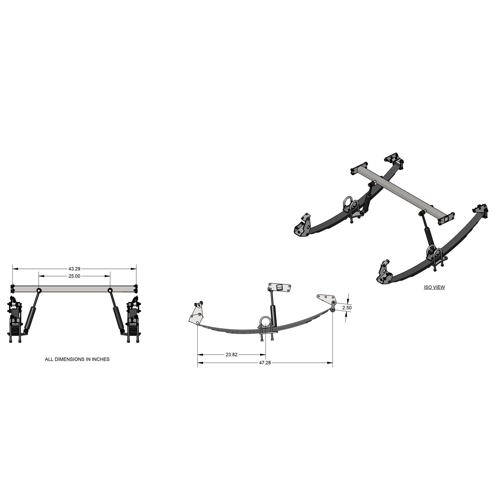 193541 Ford Rear Parallel Leaf Spring Conversion Kit