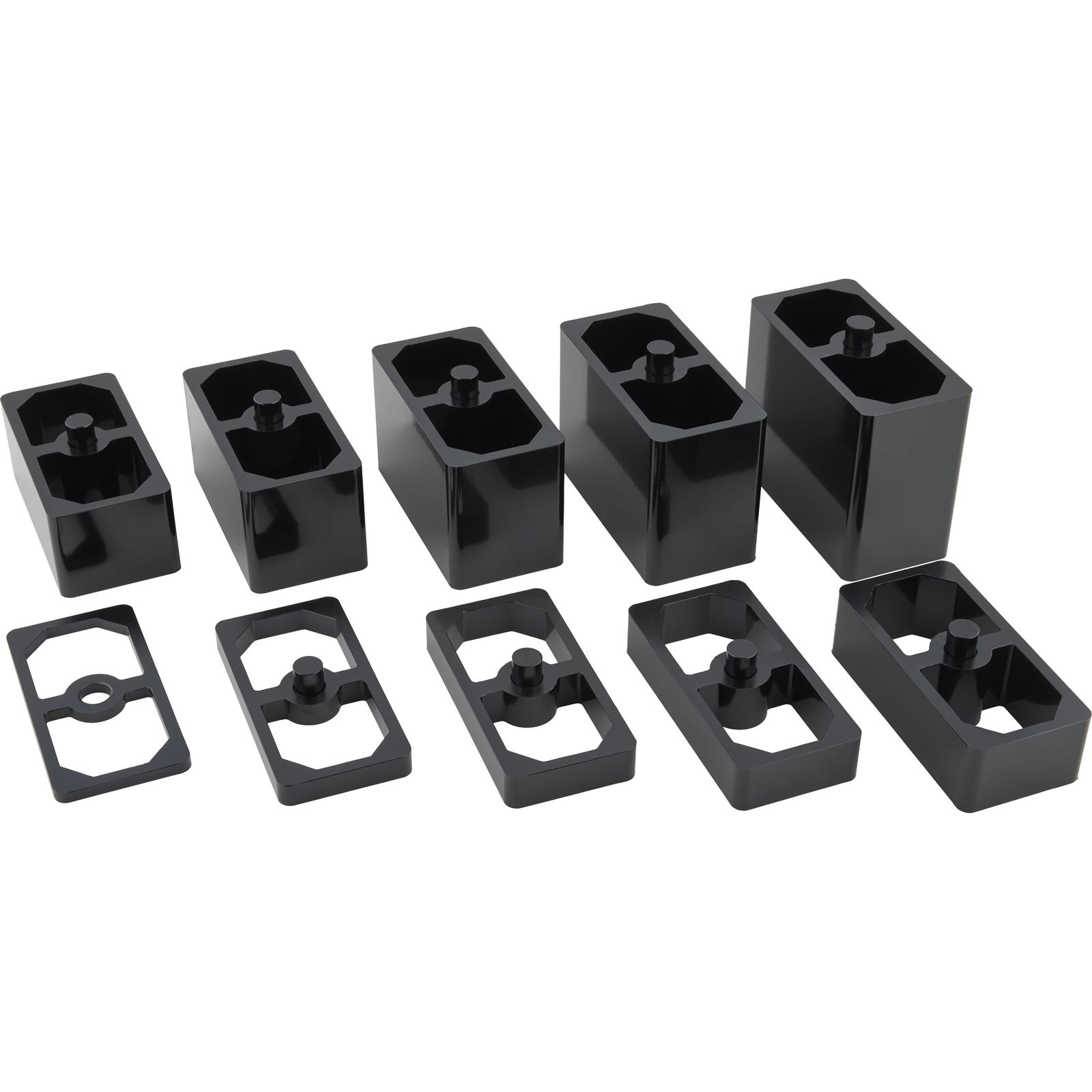 Black Aluminum 1 Inch Extruded Leaf Spring Lowering Block