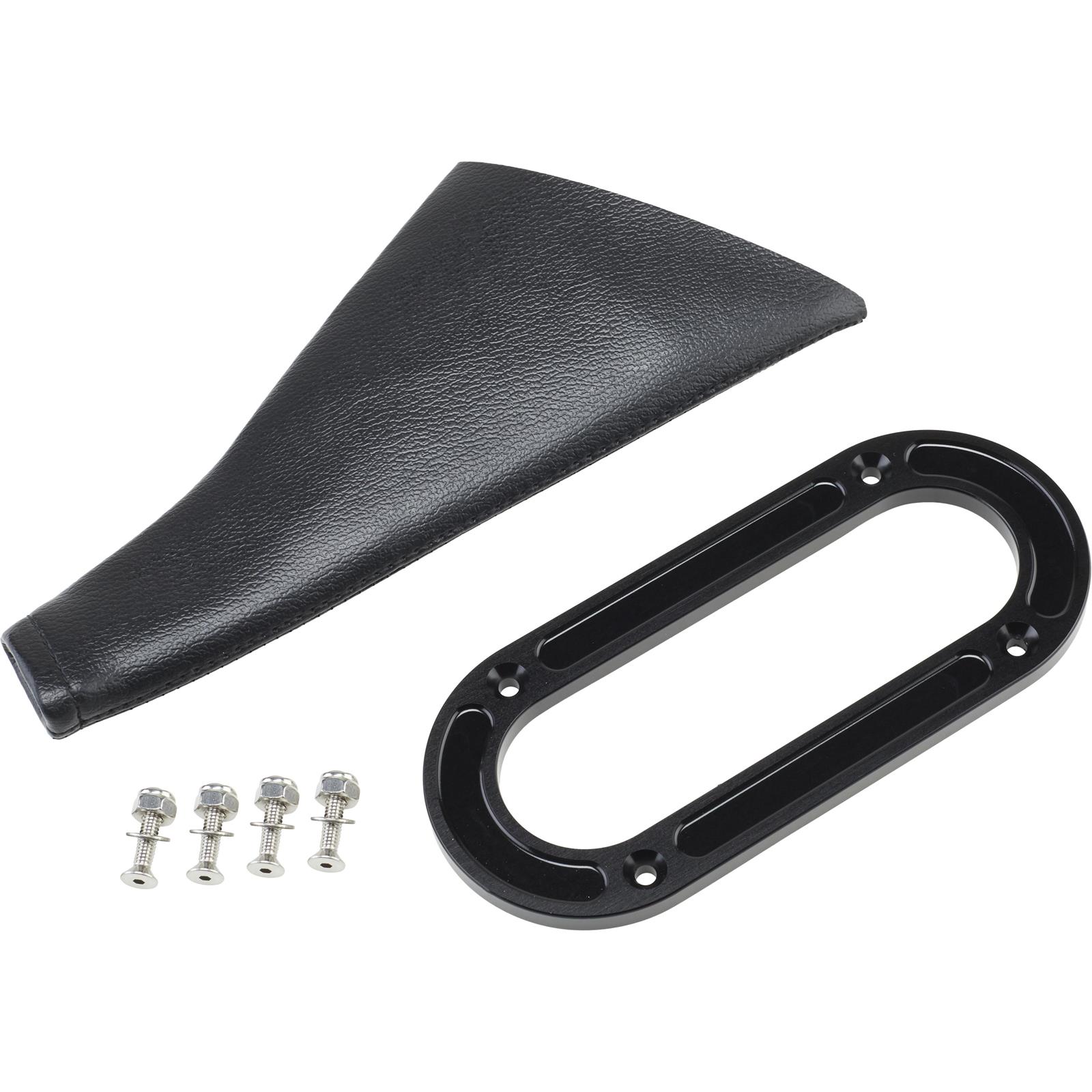 Floor Mount Parking Brake Boot with Billet Aluminum ring, Black