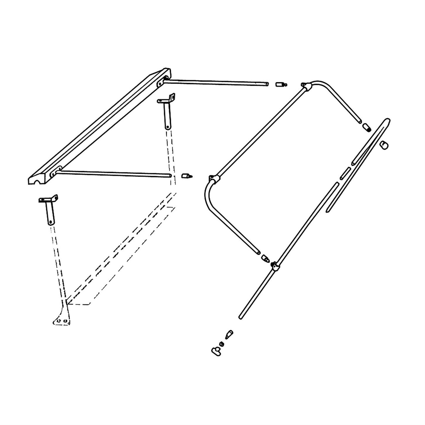 Deluxe 1915-25 Ford Model T Roadster/T-Bucket Top Bow Frame Kit