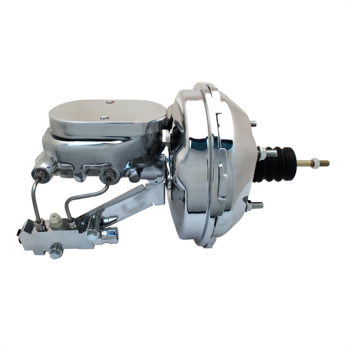 6472 GM A/F/X Body 9 Inch CHrome Power Brake Booster Conv Kit