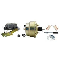 55-57 Fullsize Chevy Brake Booster Kit, 1-1/8 In Bore, Zinc