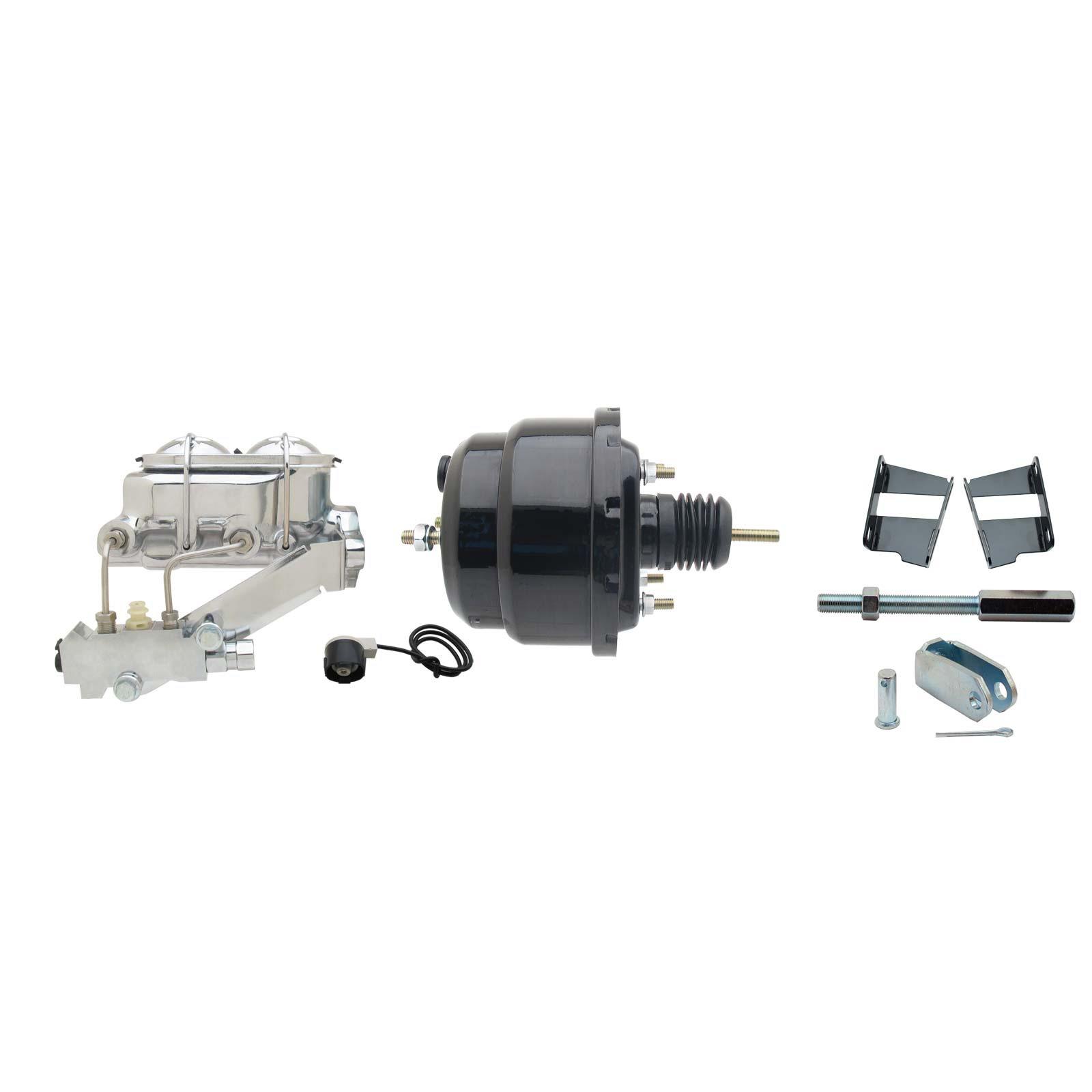 Speedway Motors 58-70 Fullsize Fits Chevy Brake Booster Conversion Kit, 1 In Bore, Blk