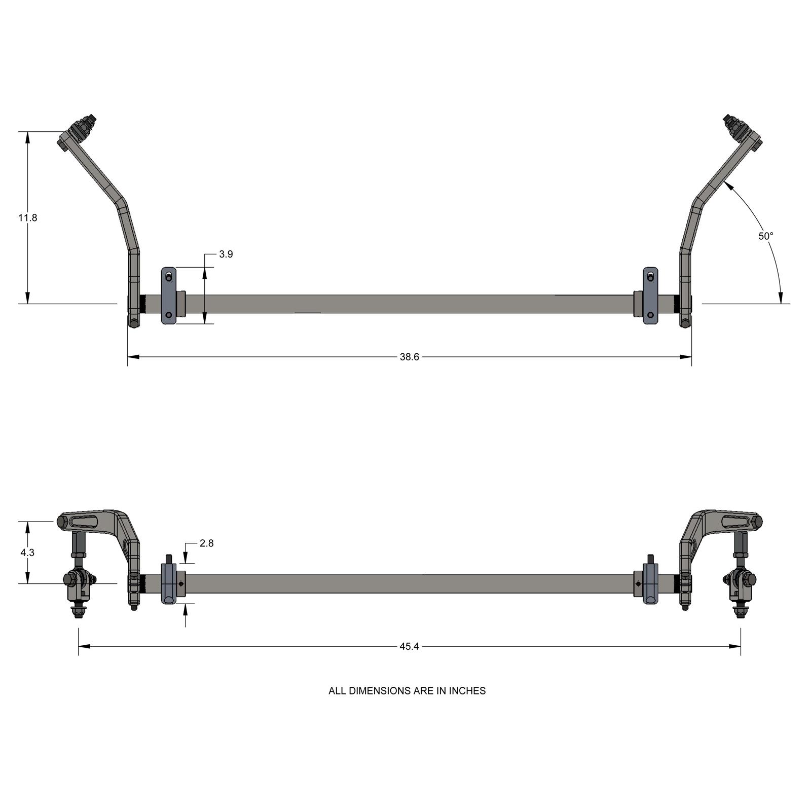 Speedway Splined Sway Bar Stabilizer Kit, 19641972 GM ABody