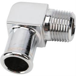Chrome 90 Degree Heater Hose Fitting, 3/4 Inch Hose