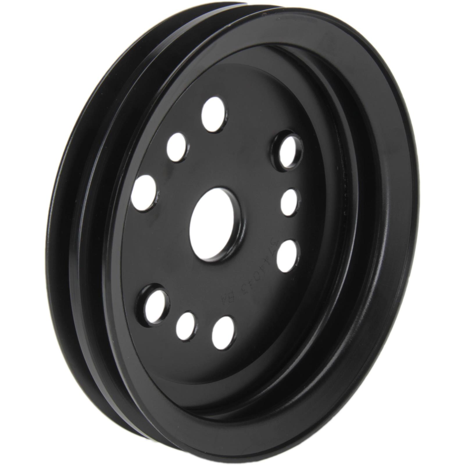 Bills Hot Rod Co. 2036 Steel Crankshaft Pulley, 2 Groove, Black