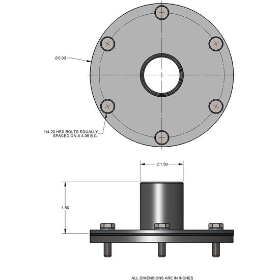 11/2 Inch Aluminum Remote Fuel Cell Filler Neck Flange Assembly