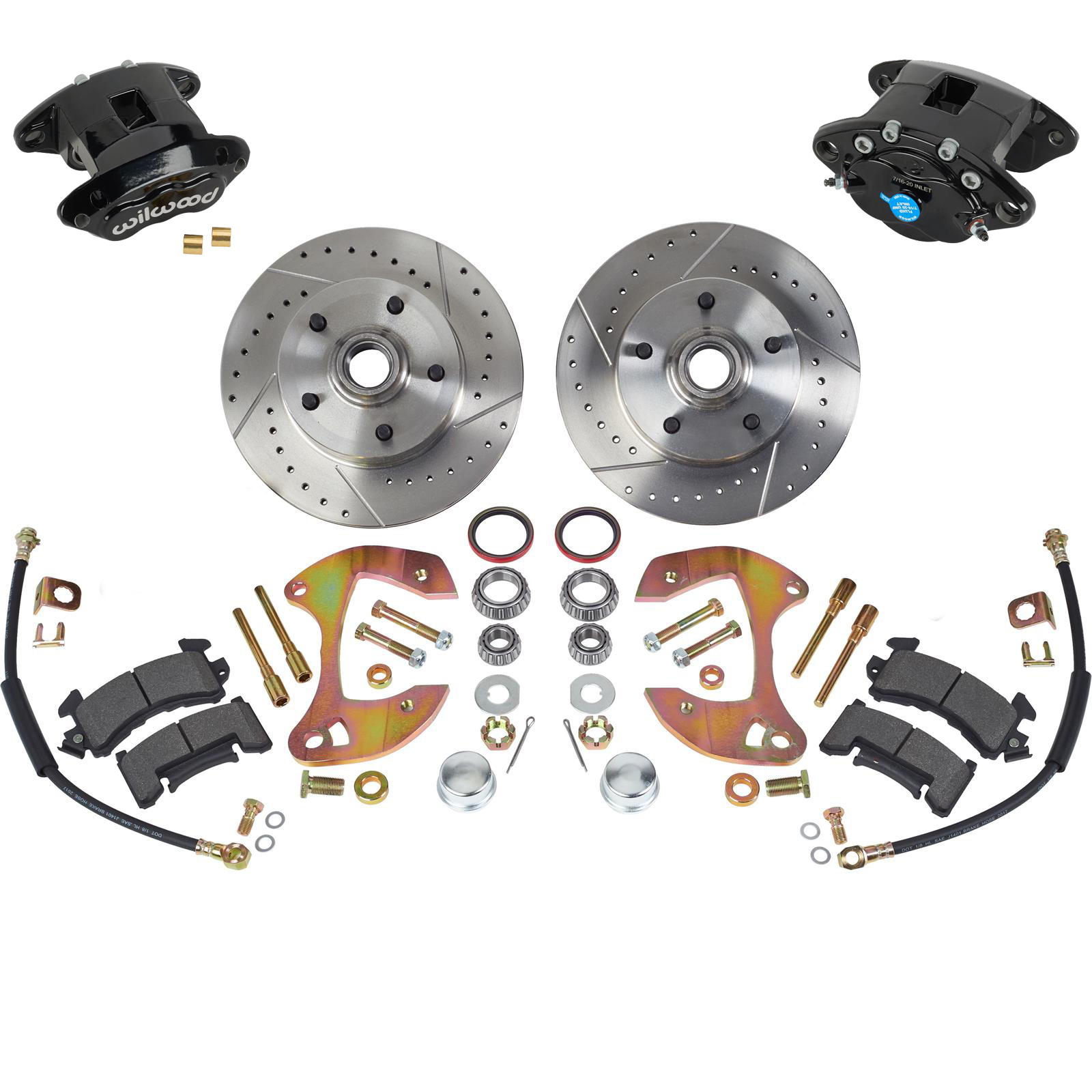 55-64 Chevy Full-size Car Slotted Brake Kit W/ Wilwood Calipers