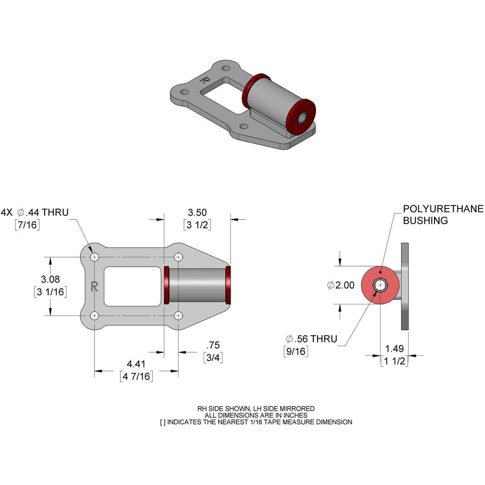 C4 Corvette to LS Motor Mount Conversion Kit, 198396