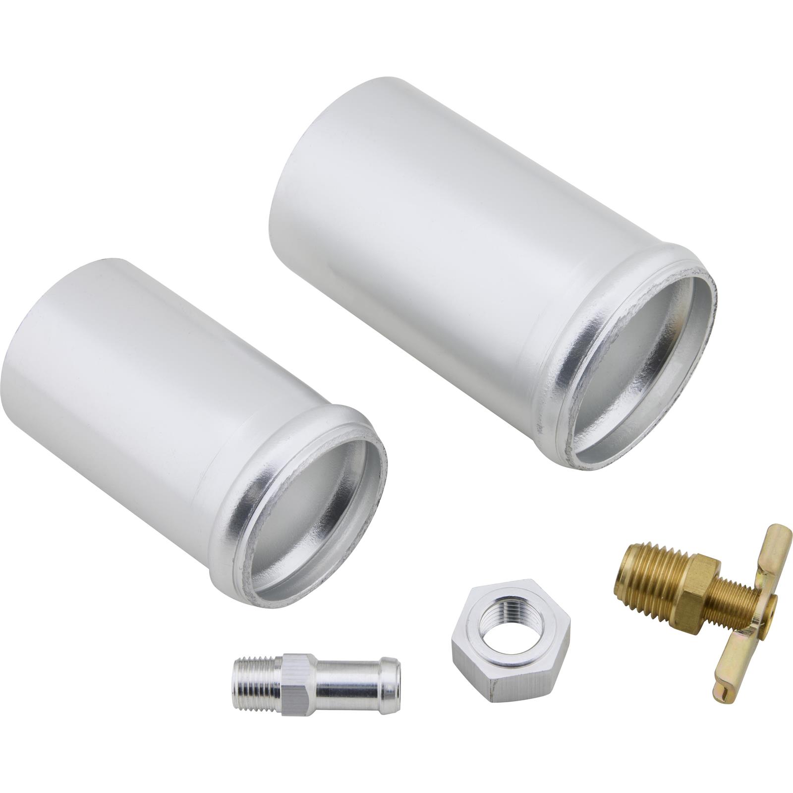 Aluminum Radiator Weld-On Inlet/Outlet Neck Kit w/ Petcock