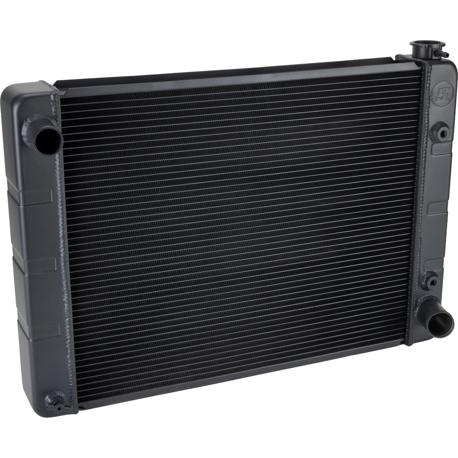 39 Chevy Radiator WindChill® SBC/BBC Aluminum 3-Row Radiator w/ Cooler, Black