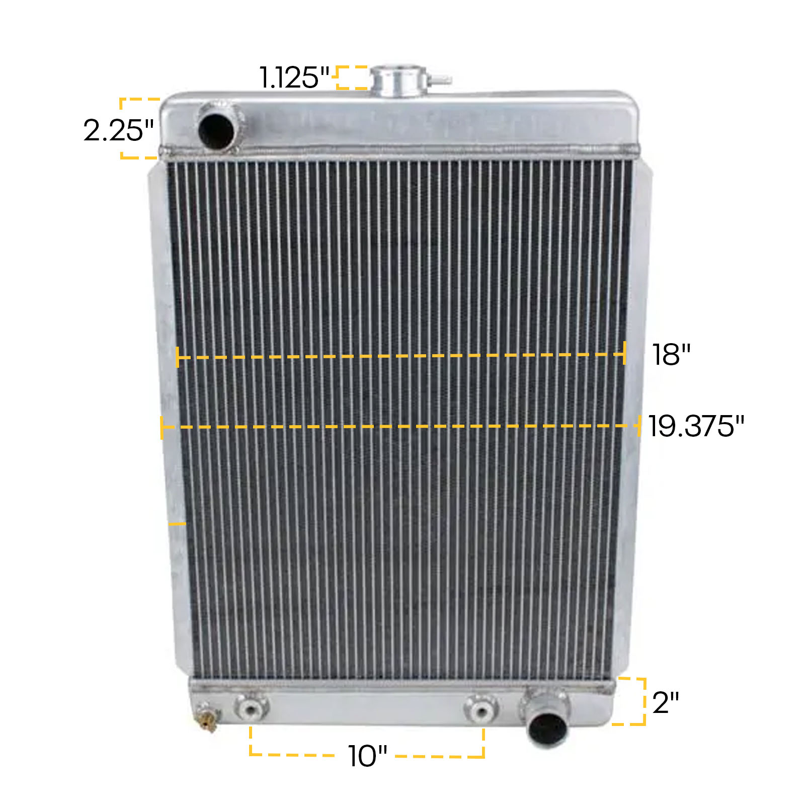 Universal Aluminum Radiator - 27 Inch Tall, Passenger Side Outlet