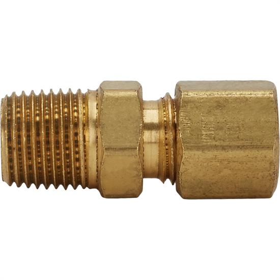 Brass Compression Fitting, 3/16 Tube to 1/8 NPT, Straight