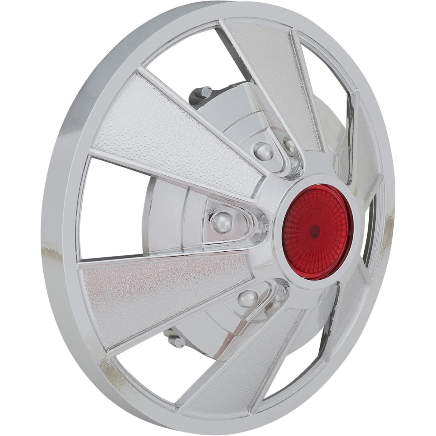 Pedal Car Parts, AMF Chrome Plastic Hubcap, AMF 512 Firefighter