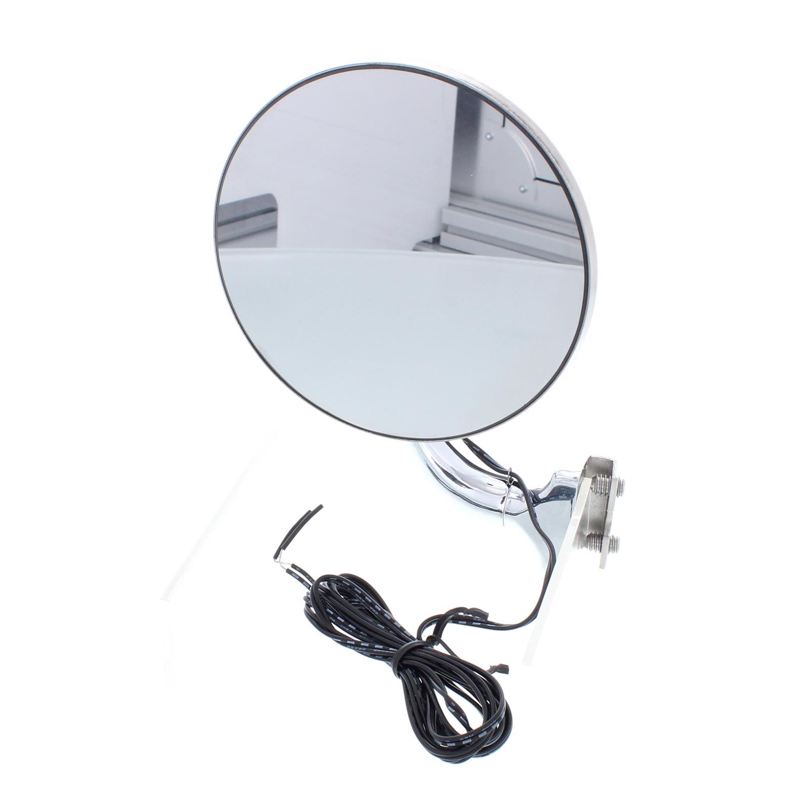 Universal Rear View Door Peep Mirror w/ LED Turn Signal, 4 Inch