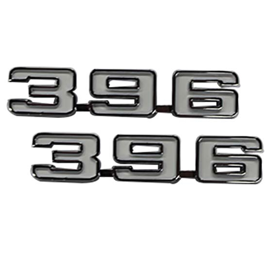 CHQ Reproductions W-409 396 Cubic Inch Fender Emblems,Camaro/Nova,Pair