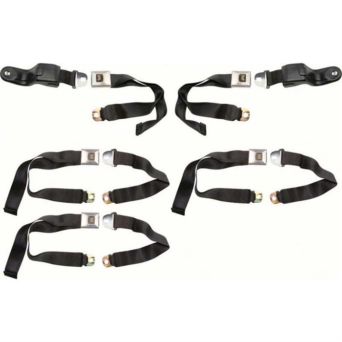OER R172 1967 Camaro Retractable Seat Belt Set Deluxe Interior