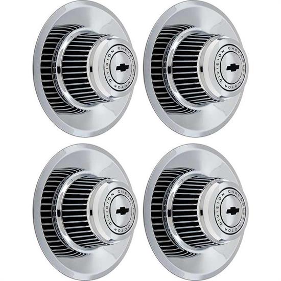 OER *WR1012 4 Piece Tall Chrome Rally Wheel Derby Cap Set
