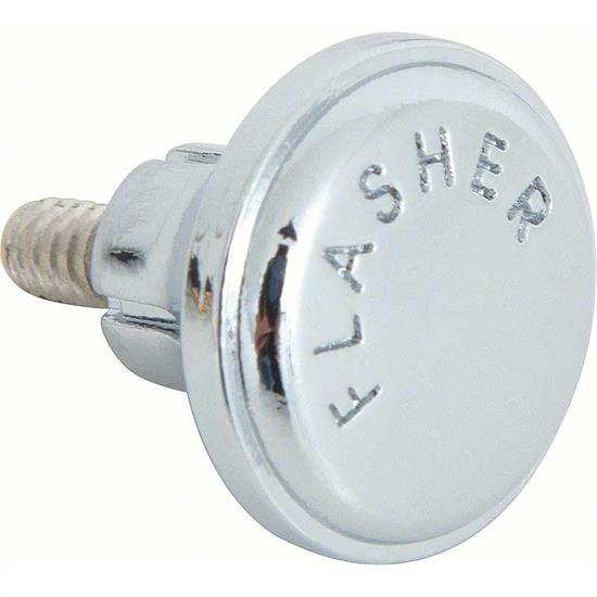 OER 398165 196772 GM, Hazard Switch Knob, Chrome, Short Style