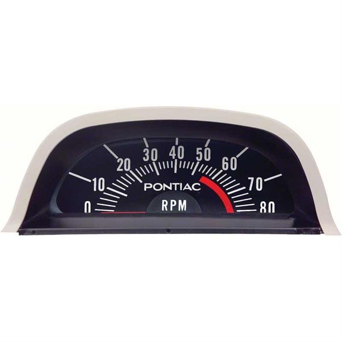 OER 6468971 68 Pontiac Hood Tachometer 5500 Red Line