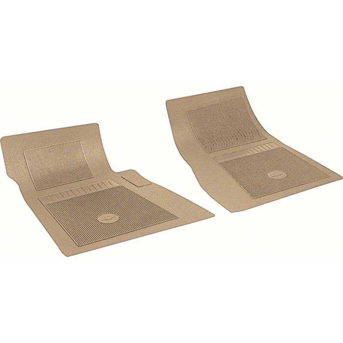 OER FP72017 Chevy 2 Piece Fawn Front Floor Mat Set w/Bow Tie