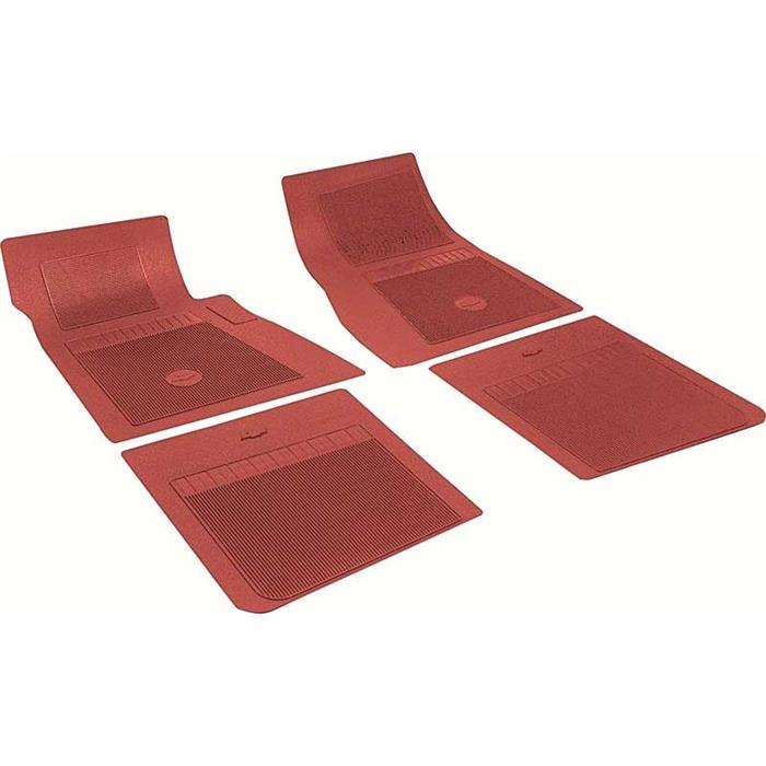 OER FP73002 Chevy 4 Piece Red Floor Mat Set w/Bow Tie