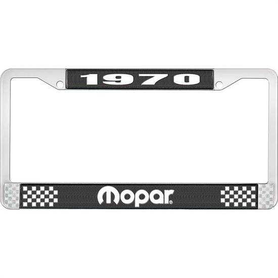 OER LF121070A 1970 Mopar License Plate Frame, Black/Chrome