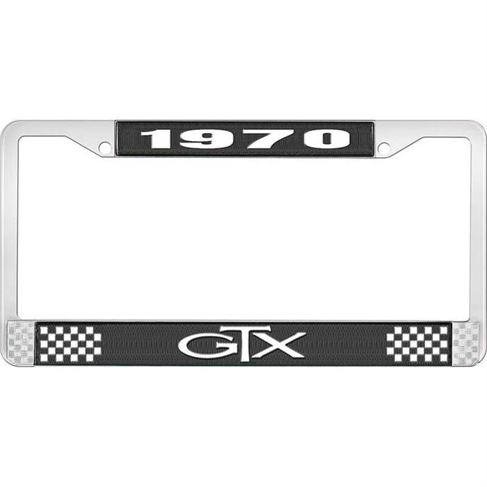 OER LF121570A 1970 GTX License Plate Frame, Black/Chrome