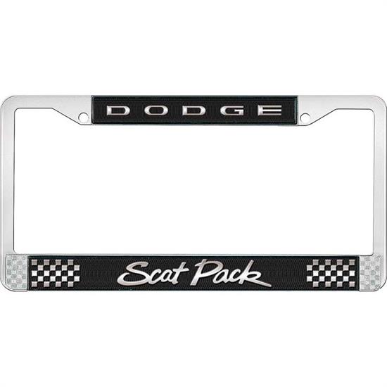 OER LF152098 Black/Silver Dodge Scat Pack License Plate Frame