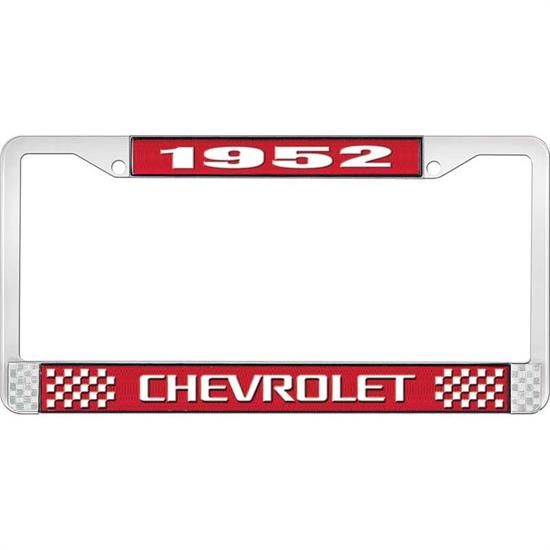 OER LF2235203C 1952 Chevy Red/Chrome License Plate Frame