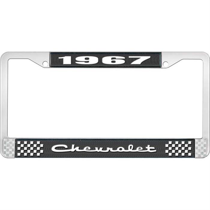 OER LF2236702A 1967 Chevy Black/Chrome License Plate Frame