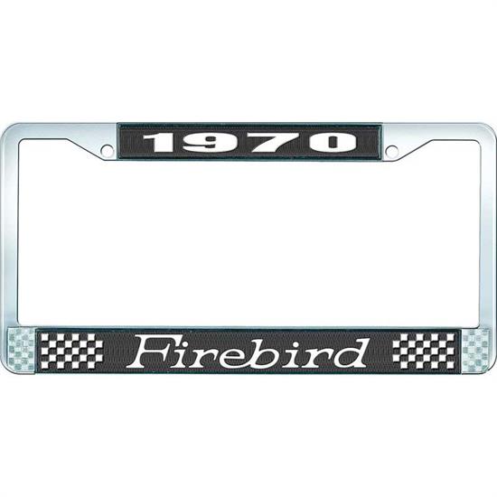 OER LF2317001A 1970 Firebird License Plate Frame, Black/Chrome
