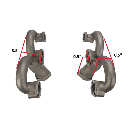 TruRam® SBC Exhaust Manifolds, Polished Stainless