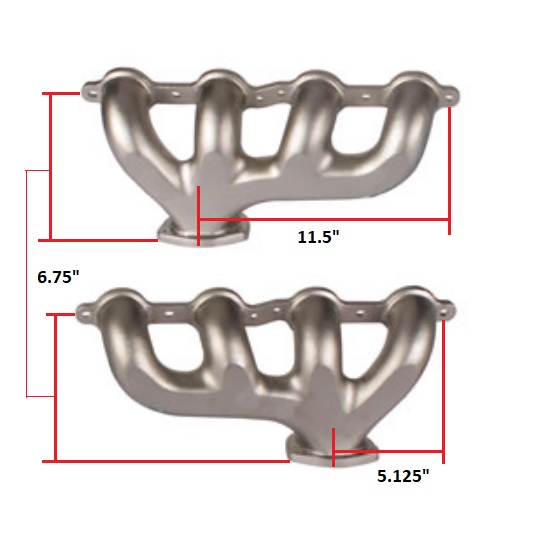 TruRam® LS1 Exhaust Manifolds, Unpolished
