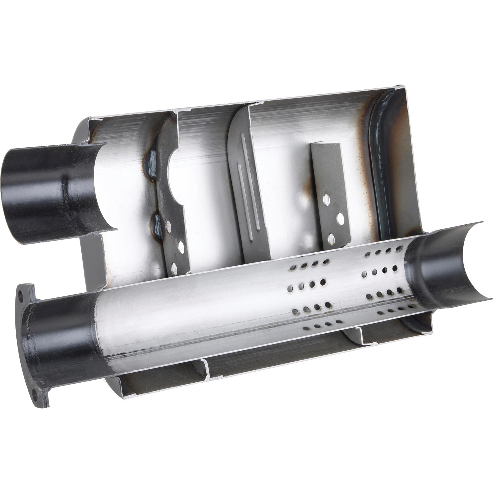Straight Through Exhaust Dump Baffled Muffler with Cutout, 3 Inch