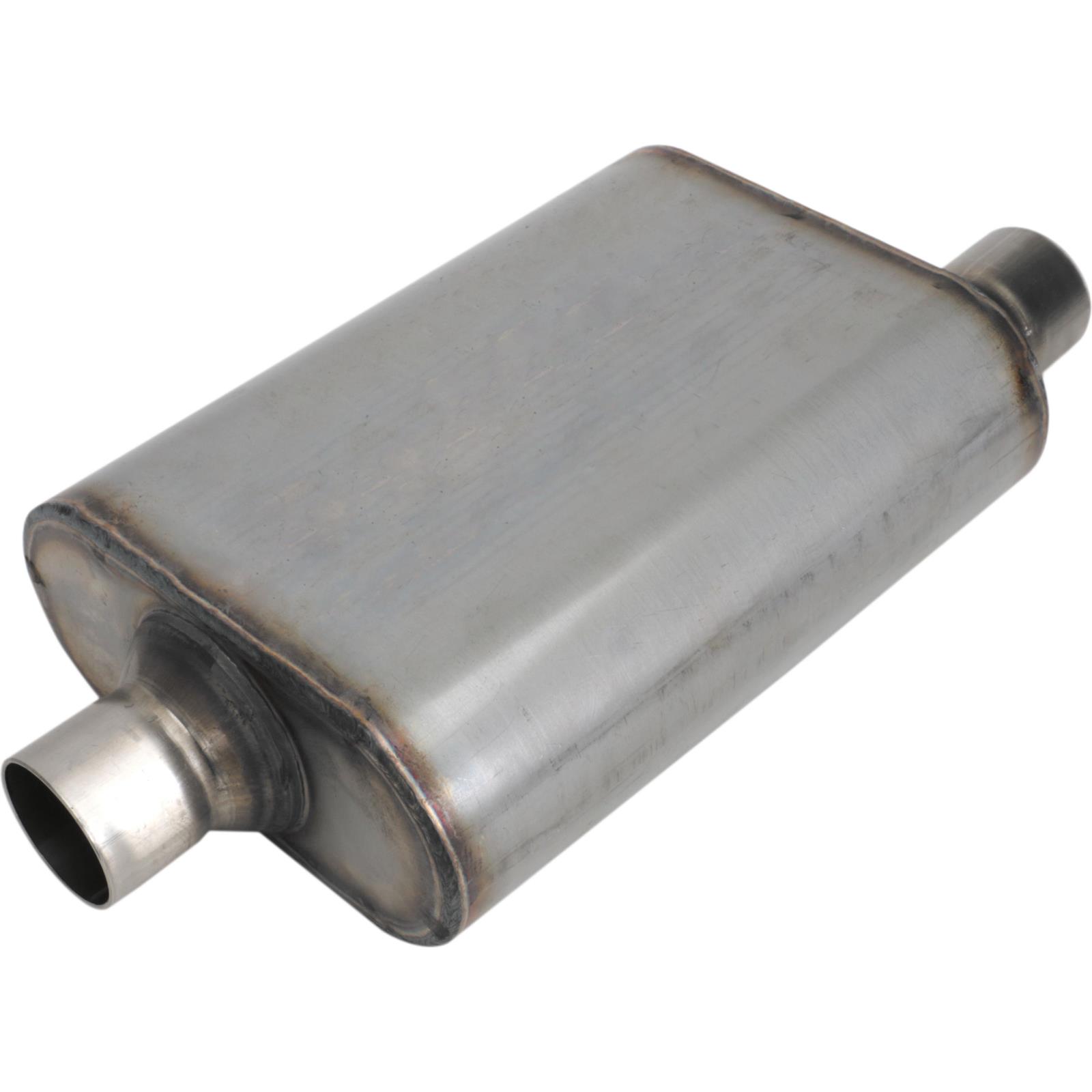 Stainless Steel Chamber Muffler, 2.25 Inch, Offset/Centered