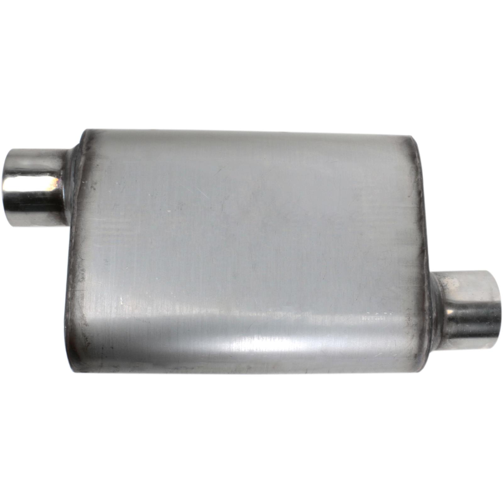 Stainless Steel Chamber Muffler, 3 Inch, Offset/Offset