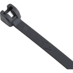 Zip Tie Wraps, Stainless Steel Tooth, Black, 100 per Bag