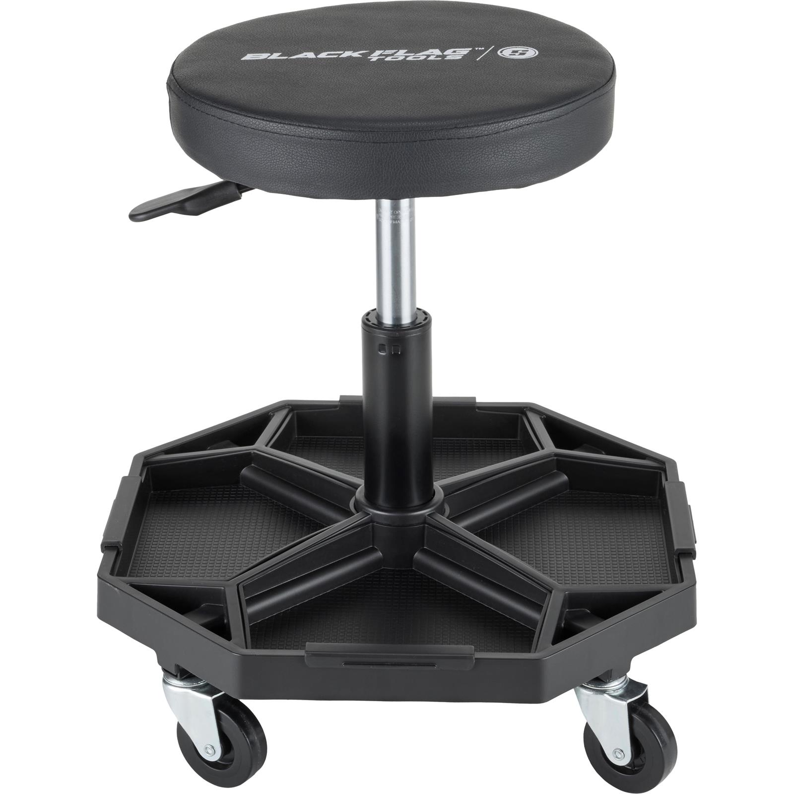 Black Flag™ Padded Rolling Mechanic Stool with Tool Tray
