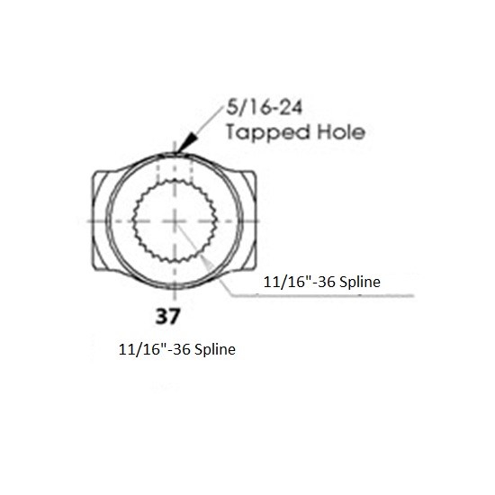 Sweet MFG Steering U-Joint, 11/16 In 36-Spline to 3/4 In Weld-On