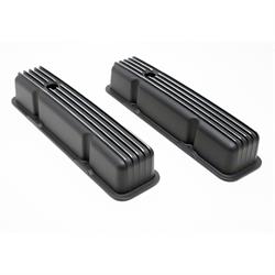 Black Tall Aluminum Valve Covers For Chevy SB 283 305 327 350 354 400 Stamped