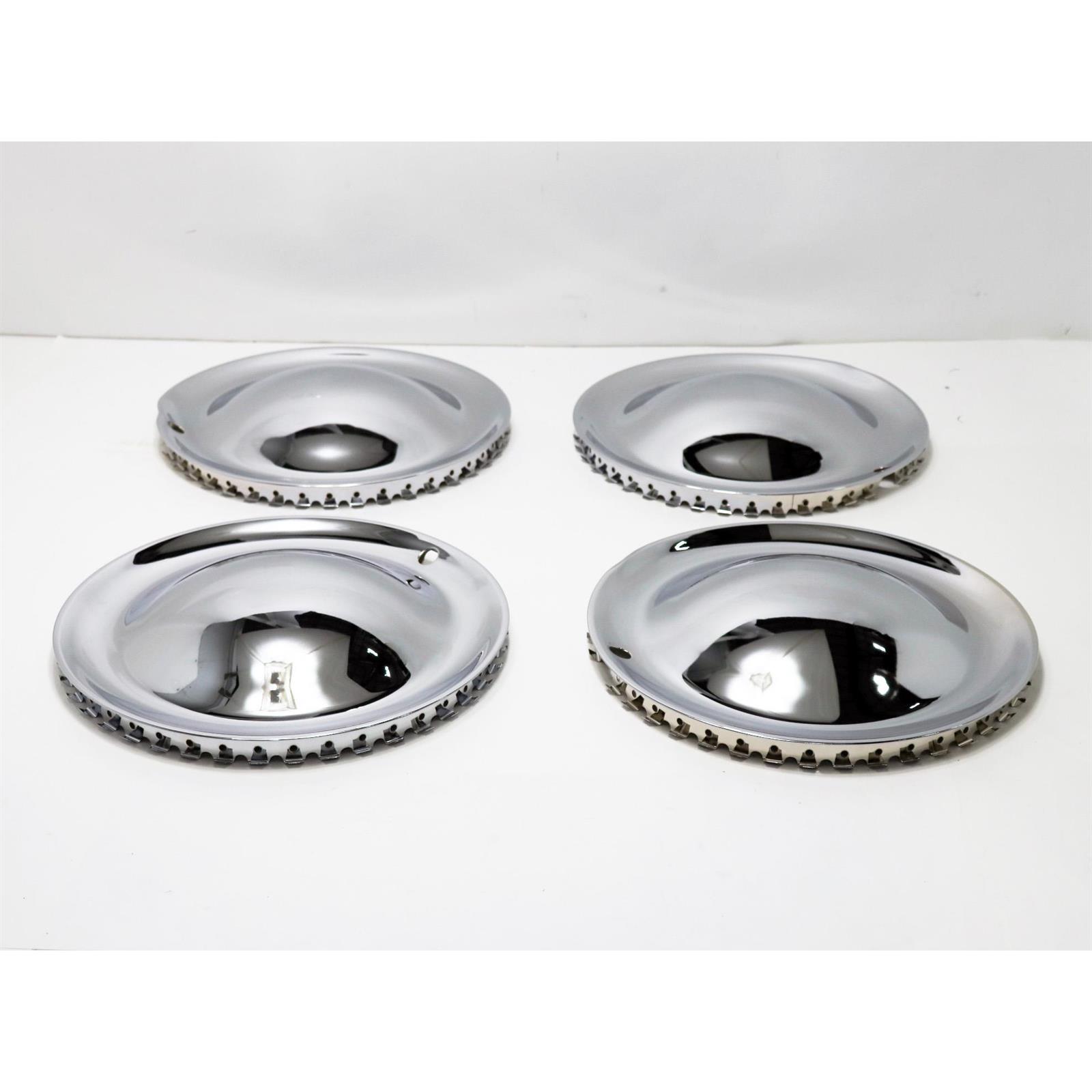 15 Inch Full Moon Wheel Cover - Chrome Plated Snap-On Hub Cap For Steel Wheels