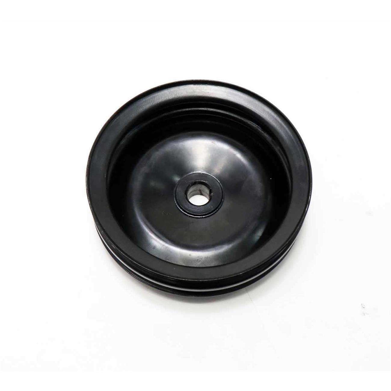 Black Double Groove Power Steering Pulley, Chevy
