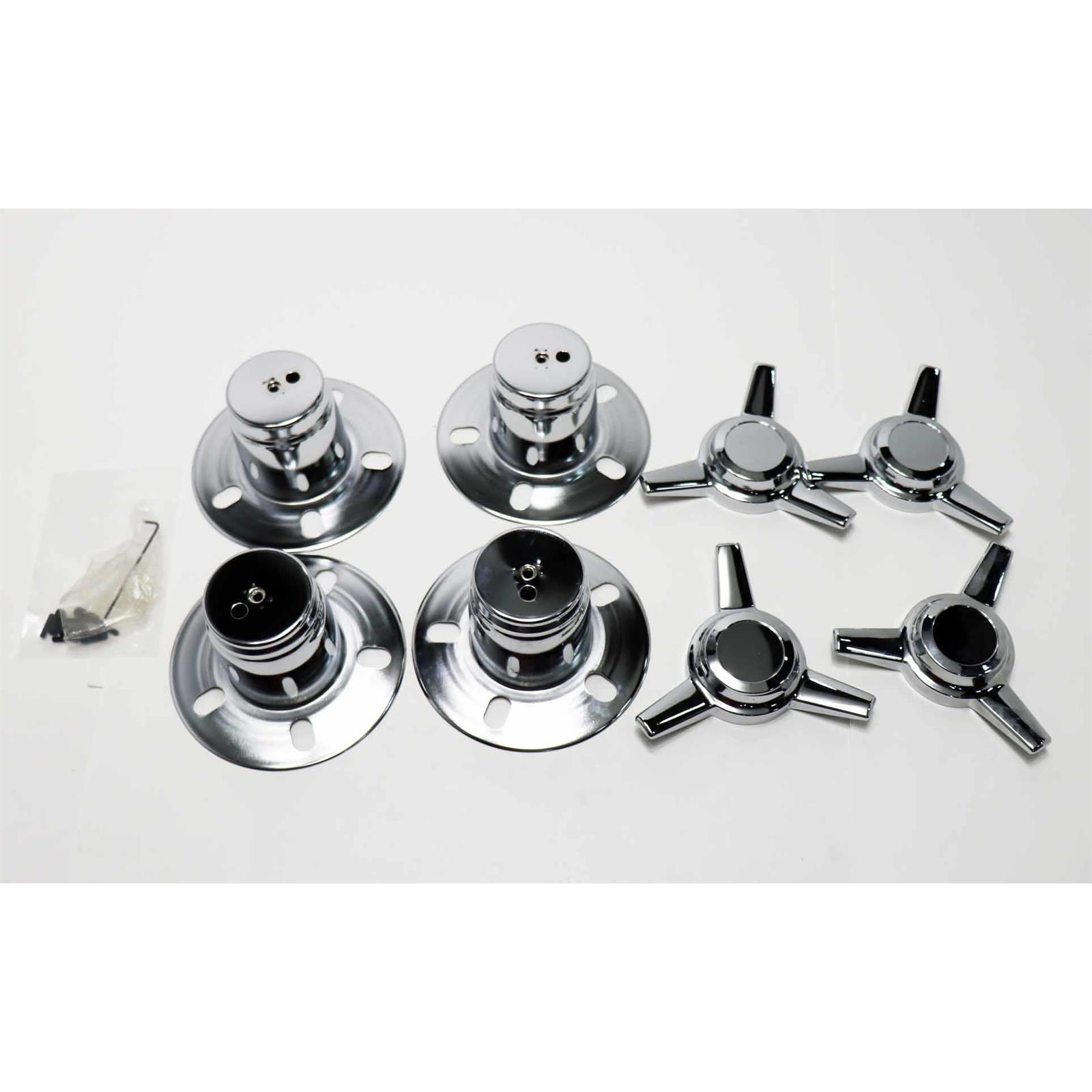 Gorilla Automotive 73515 Chrome 3 Bar Spinners w/Towers, 3.195 In