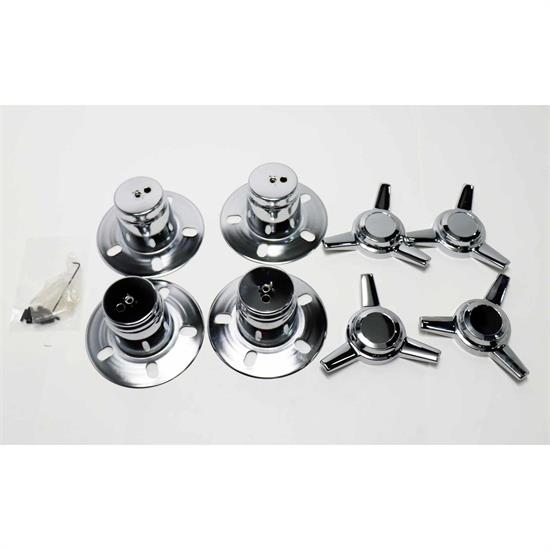 Pack of 4 Gorilla Automotive 73515 Chrome 3 Bar Spinners with Towers
