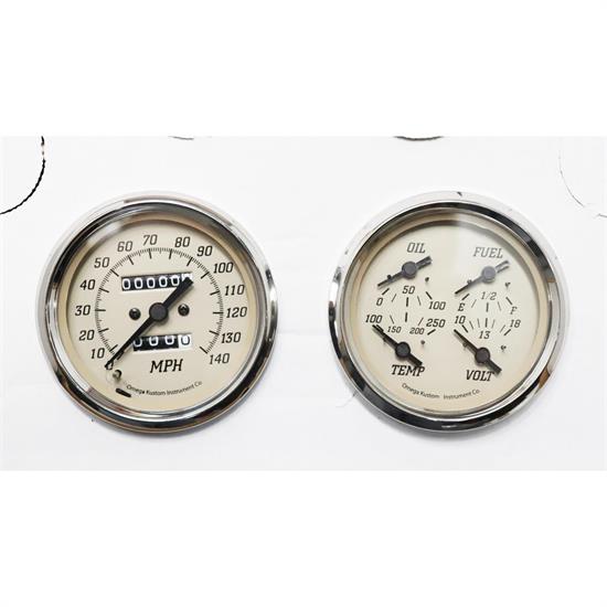 Omega Kustom Quad Gauge Set, Timeless Tan, 33/8, Mechanical